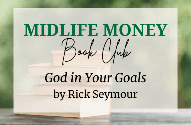 a photo of a stack of books on a table with title card overlay for book club review